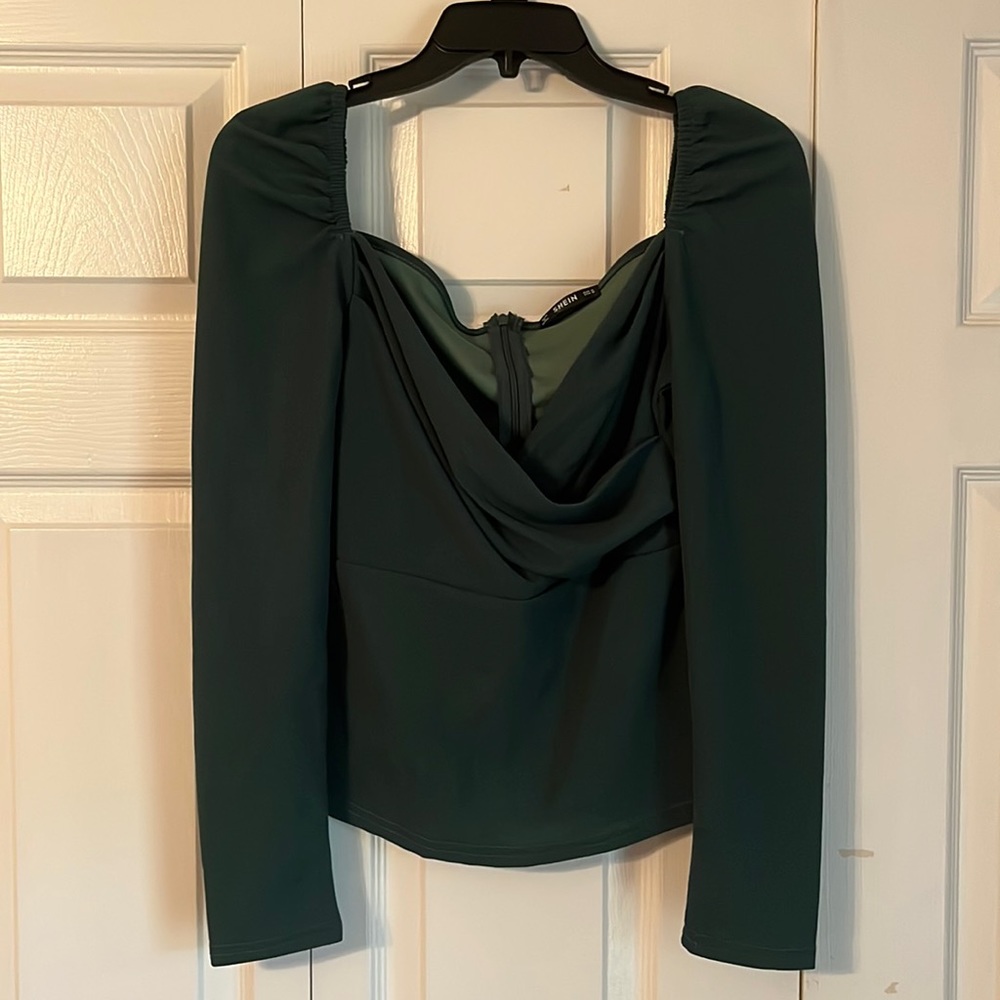 Green long sleeve dress shirt